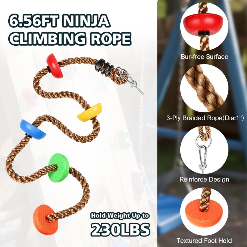 TOPNEW 30PCS Rock Climbing Holds with 6.56FT Climbing Rope - Climbing Rocks for Indoor/Outdoor Kids Adults Rock Wall, Play Set & Playground Gym - Image 3